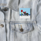 Kerstrand Collie Mail Vierkante Button 5,1 Cm (In situ)