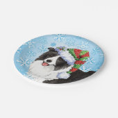 kerstrand collie papieren bordje (Gekanteld)