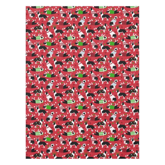 kerstrand collie tafelkleed (Voorkant)