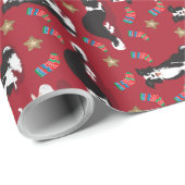 Kerstrand rood cadeaupapier (Rol Hoek)