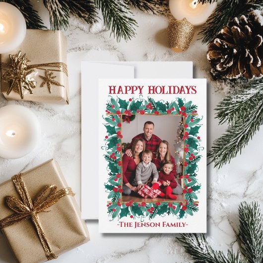 Kerstrand Wreatfoto kerstkaart Bedankkaart