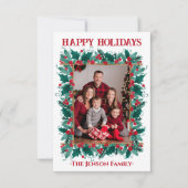 Kerstrand Wreatfoto kerstkaart Bedankkaart (Voorkant)