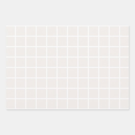 Kerstrasterpatroon Bleek beige en witte plaat Inpakpapier Vel (Voorkant 3)