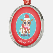 Kerstreba de Koe Metalen Ornament (Links)