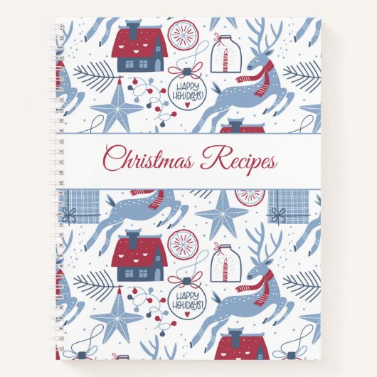 Kerstrecept boek geïllustreerd Cute Pattern (Voorkant)