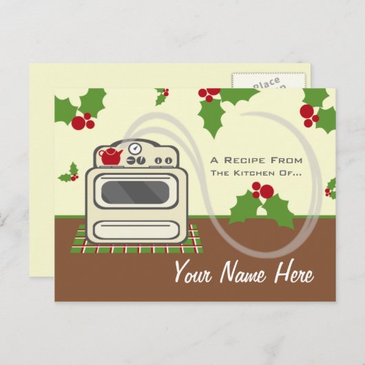Kerstrecept Briefkaart - Retro Keuken (Voorkant / Achterkant)