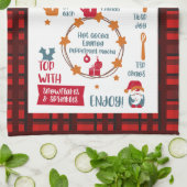 Kerstrecept Feestelijk rood geplakt Theedoek (Gevouwen)