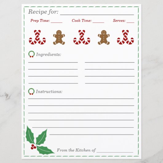 Kerstrecept Kaart (Voorkant)