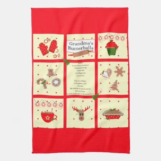 Kerstrecept Keukenhanddoek (Verticaal)
