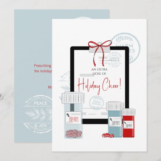 Kerstrecept voor Dosis van Cheer Feestdagenkaart (Voorkant / Achterkant)