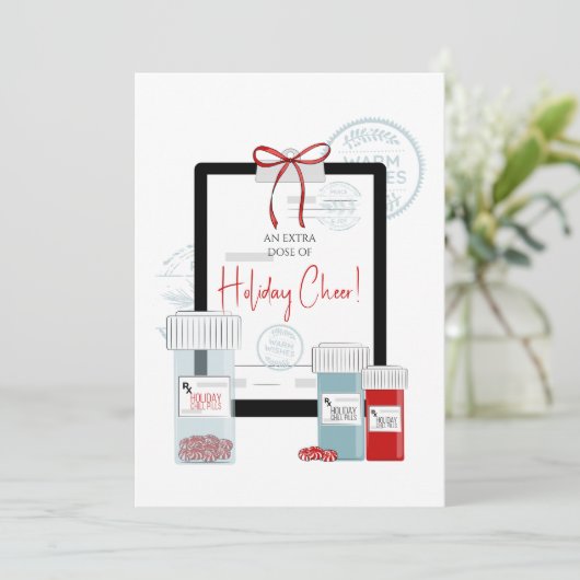 Kerstrecept voor Dosis van Cheer Feestdagenkaart (Staand voorkant)