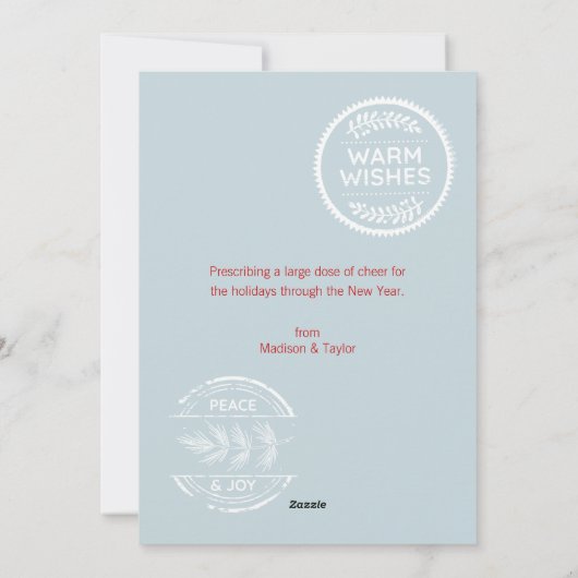 Kerstrecept voor Dosis van Cheer Feestdagenkaart (Achterkant)