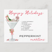 kerstrecept voor Martini Cocktail Recipe Briefkaart (Voorkant)
