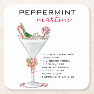 kerstrecept voor Martini Cocktail Recipe Kartonnen Onderzetters