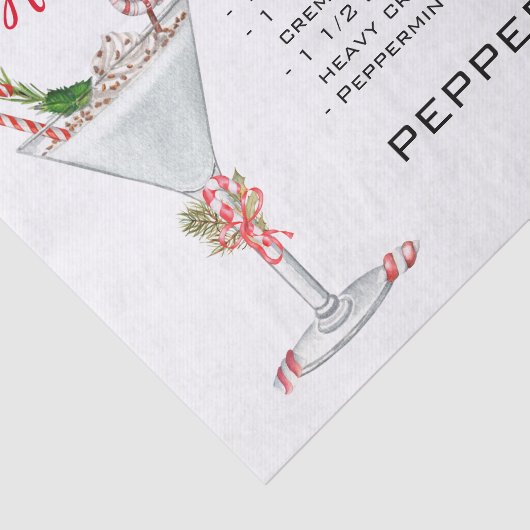 kerstrecept voor Martini Cocktail Recipe Tissuepapier (Detail)