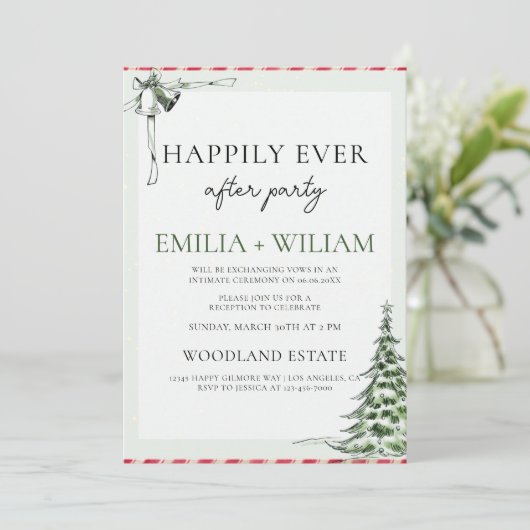 Kerstreceptie na het feest bruiloft Kaart (Staand voorkant)