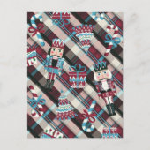 kerstrecker Pset Blue Burgundy Feestdagenkaart (Voorkant)