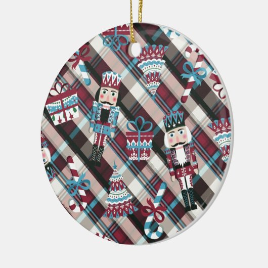 kerstrecker Pset Blue Burgundy Keramisch Ornament (Links)