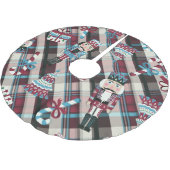 kerstrecker Pset Blue Burgundy Kerstboom Rok (Gekanteld)