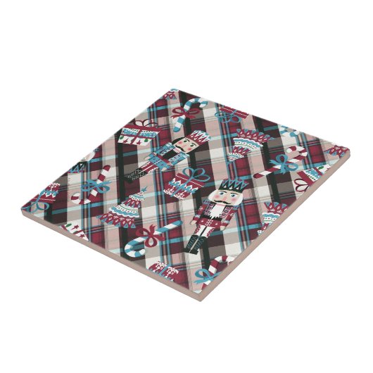 kerstrecker Pset Blue Burgundy Tegeltje (Zijkant)