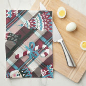 kerstrecker Pset Blue Burgundy Theedoek (Quarter Fold)