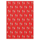 kerstrecker Soldier en Ballerine op rood Tafelkleed (Voorkant)