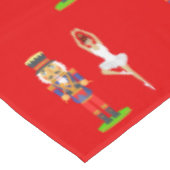 kerstrecker Soldier en Ballerine op rood Tafelkleed (Gekanteld)