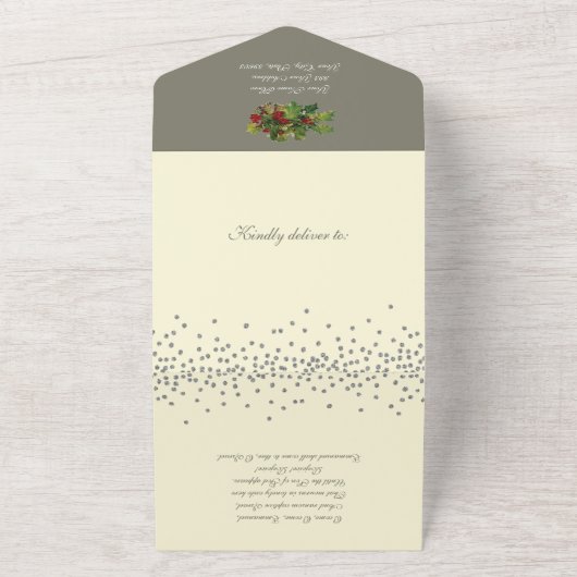 kerstreclame-ingang gepersonaliseerde Novena All In One Uitnodiging (Buitenkant)