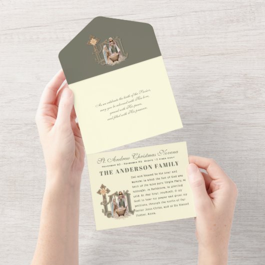 kerstreclame-ingang gepersonaliseerde Novena All In One Uitnodiging (Afscheurbaar)