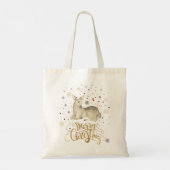 kerstrecorder en prettige kersttypografie tote bag (Achterkant)