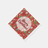 kerstrecro feestrood servet (Hoek)