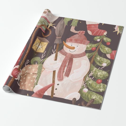  kerstrecro-kerstkerstbestelling cadeaupapier (Uitgerold)