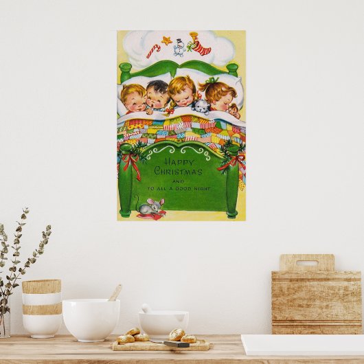  kerstrector met kinder poster (Keuken)