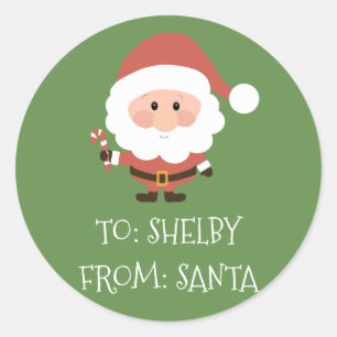 kerstrector uit de kerstman ronde sticker