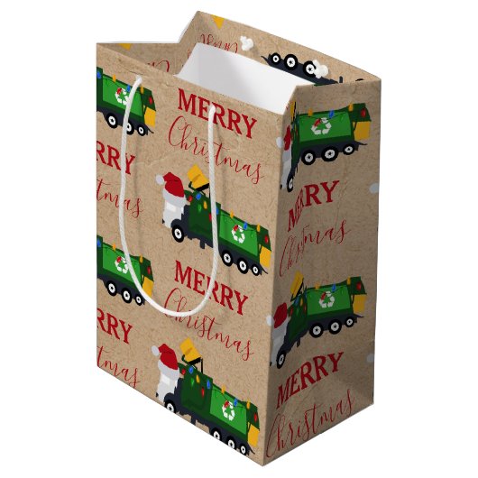 kerstrecycleerbaar vuilnis grote cadeautas (Achterkant Gekanteld)