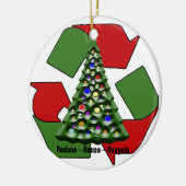 kerstrecycleermachines keramisch ornament (Links)