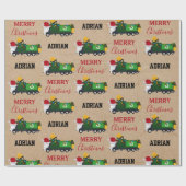 Kerstrecycling vuilnis - Aangepaste naam Cadeaupapier (Vlak)