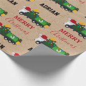 Kerstrecycling vuilnis - Aangepaste naam Cadeaupapier (Hoek)