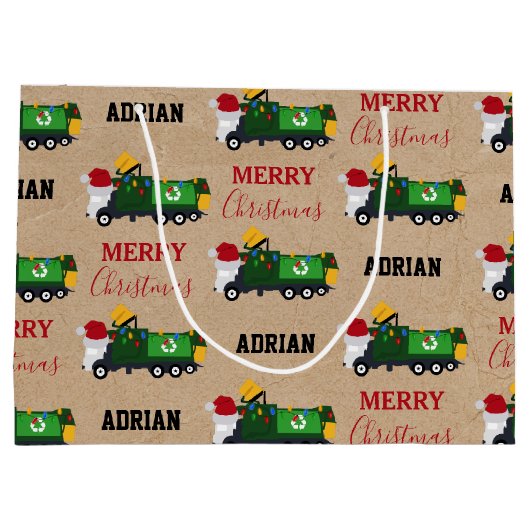 Kerstrecycling vuilnis - Aangepaste naam Groot Cadeauzakje (Achterkant)