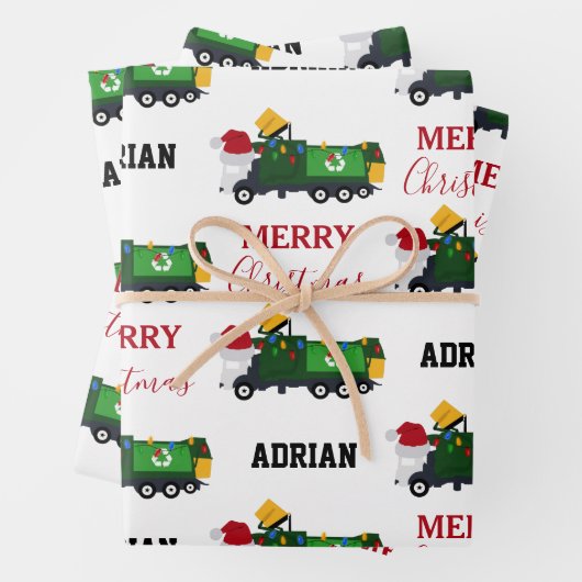 Kerstrecycling vuilnis - Aangepaste naam Inpakpapier Vel (In situ)