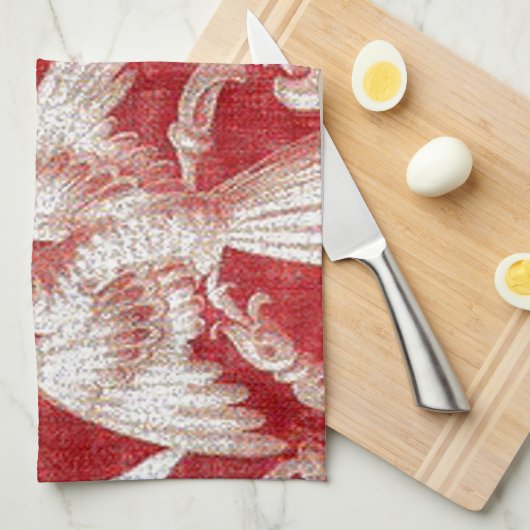 KerstRed Shabby Toile Theedoek (Quarter Fold)