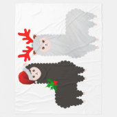 kerstreder alpacas blanket fleece deken (Voorkant)