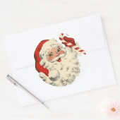 Kerstreder  kerstman ronde sticker (Envelop)