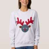 kerstreder maan emoji womens sweatshirt (Voorkant)