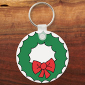 Kerstref Tekening kerstmis Garland Clipart Sleutelhanger (Achterkant)
