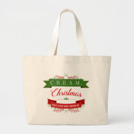 KERSTREGELS VAN CREAM! Jumbo Boodschappenttas Grote Tote Bag