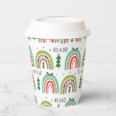 Kerstregenbogen en bomen op vakantie papieren bekers (Links)