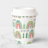 Kerstregenbogen en bomen op vakantie papieren bekers (Rechts)