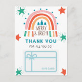 Kerstregenboog Dank u kaarthouder Briefkaart (Voorkant)