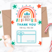 Kerstregenboog Dank u kaarthouder Briefkaart